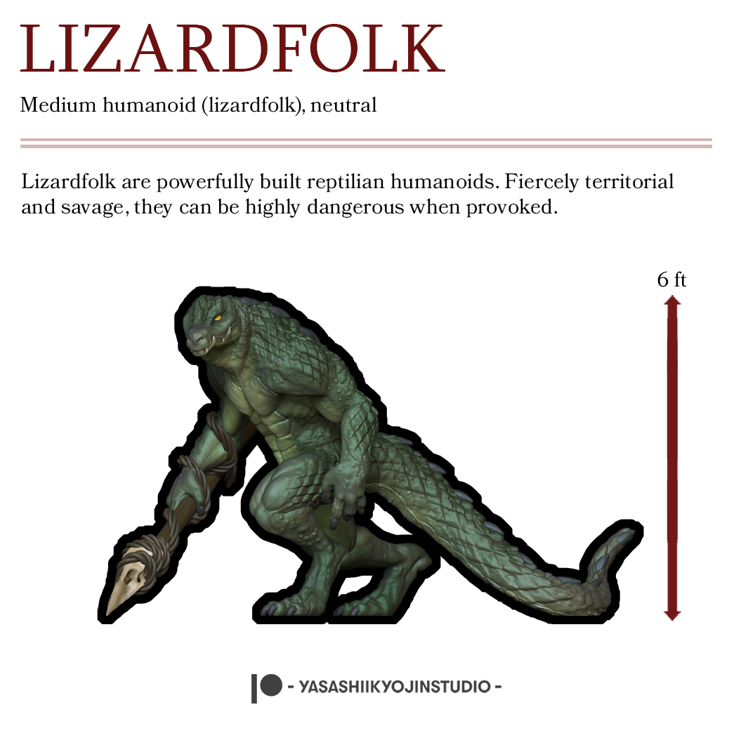 Lizardfolk - Paper Mini Sample