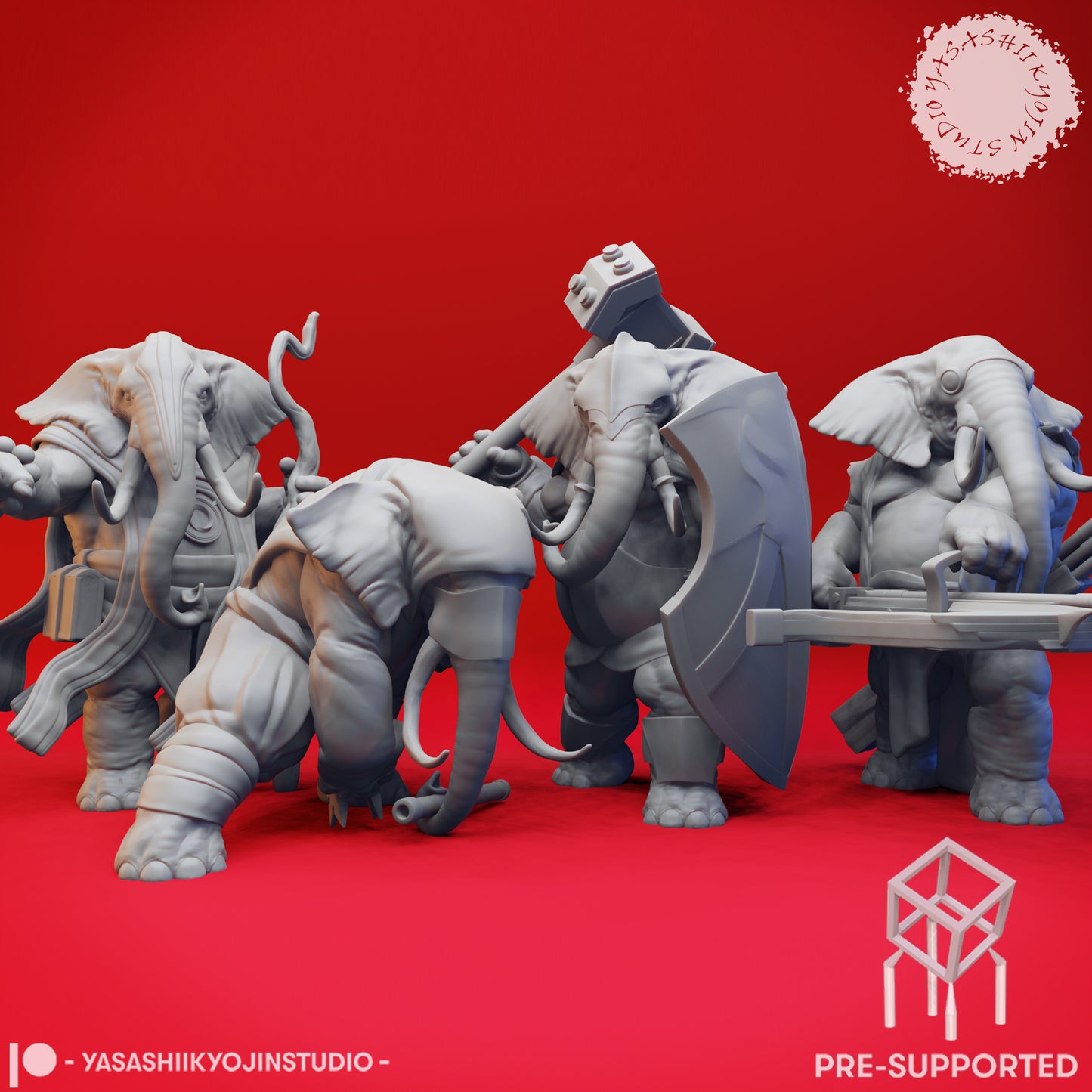 Loxodon Herd - Tabletop Miniatures (Pre-Supported STL)