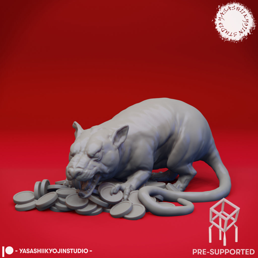 Maks the Giant Rat - Tabletop Miniature (Pre-Supported STL)