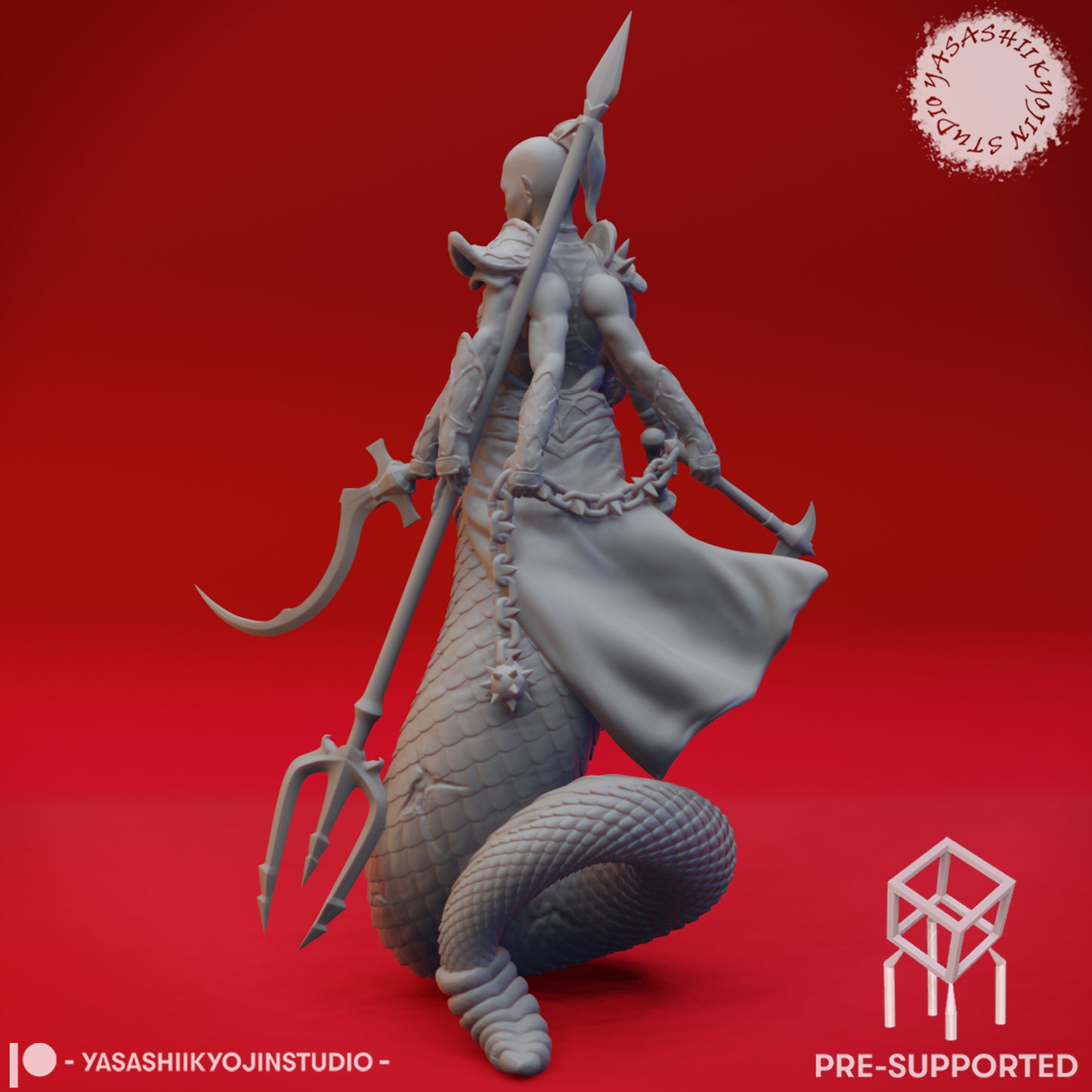 Marilith - Tabletop Miniature (Pre-Supported STL)