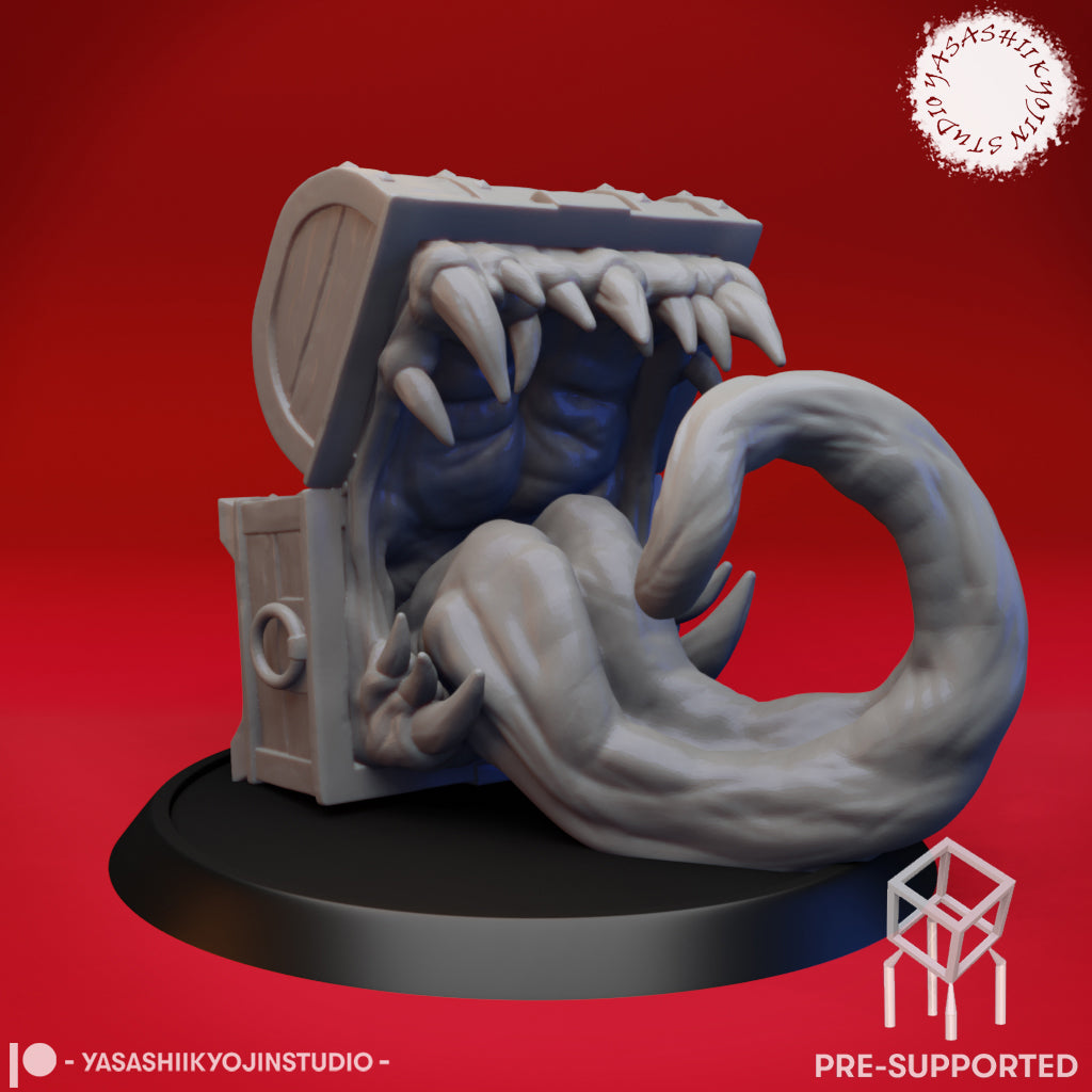 Mimic - Toothy Treasure Chest - Tabletop Miniature (Pre-Supported STL)