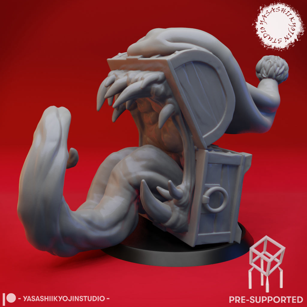Mimic - Toothy Christmas Chest - Tabletop Miniature (Pre-Supported STL)