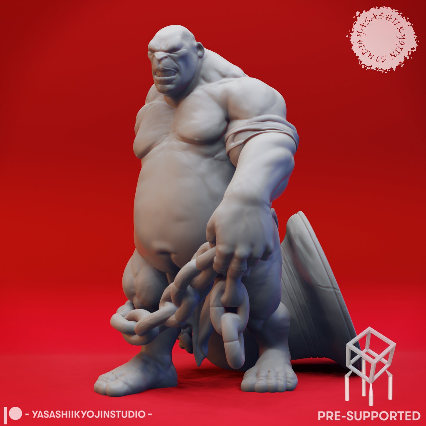 Ogre Warband - Book of Beasts - Tabletop Miniatures (Pre-Supported STL)