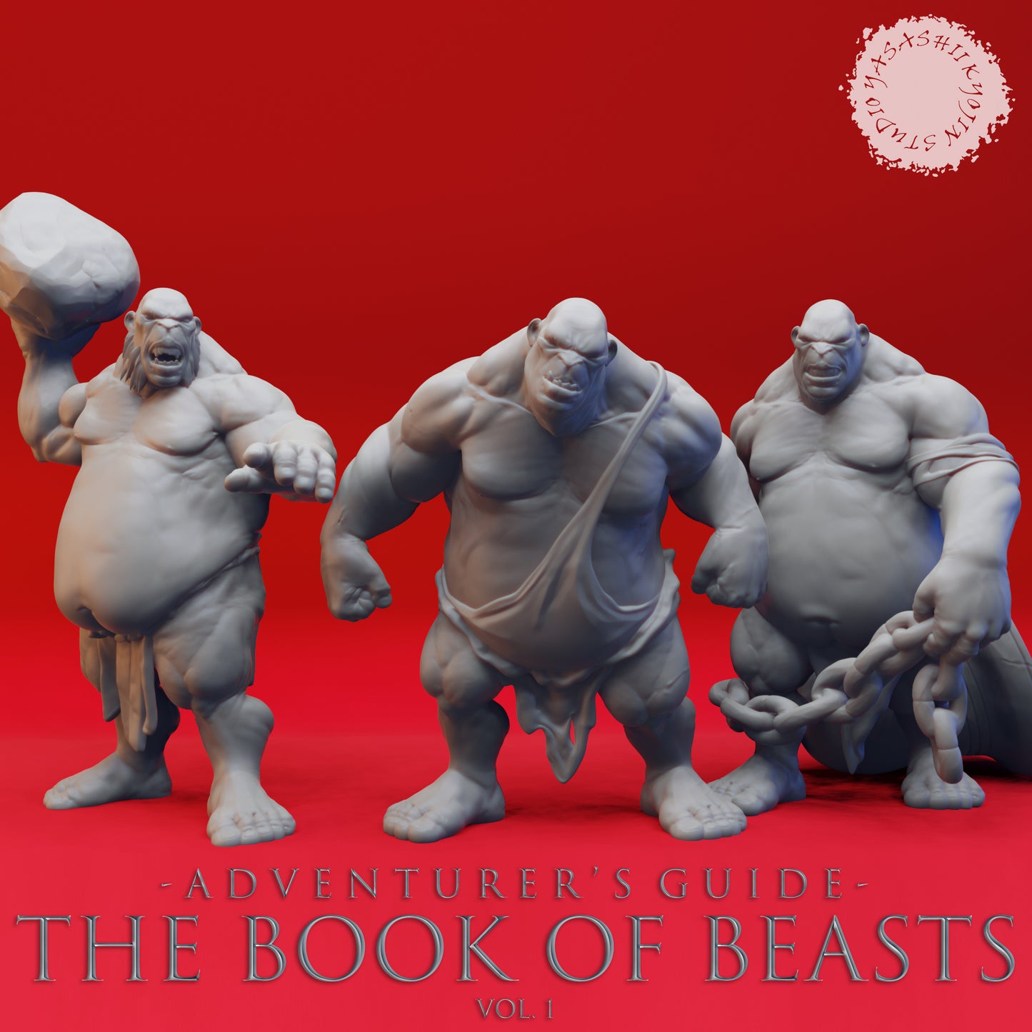 Ogre Warband - Book of Beasts - Tabletop Miniatures (Pre-Supported STL)