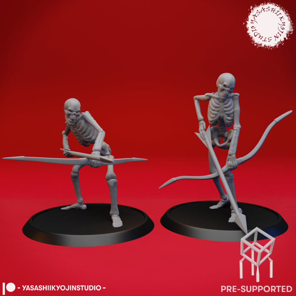 Undead Skeleton Archers - Tabletop Miniatures (Pre-Supported STL)
