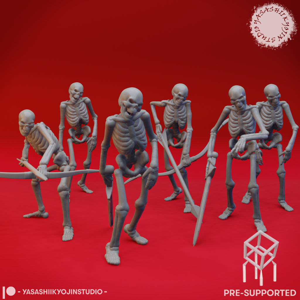 Undead Skeleton Bundle - Tabletop Miniatures (Pre-Supported STL)
