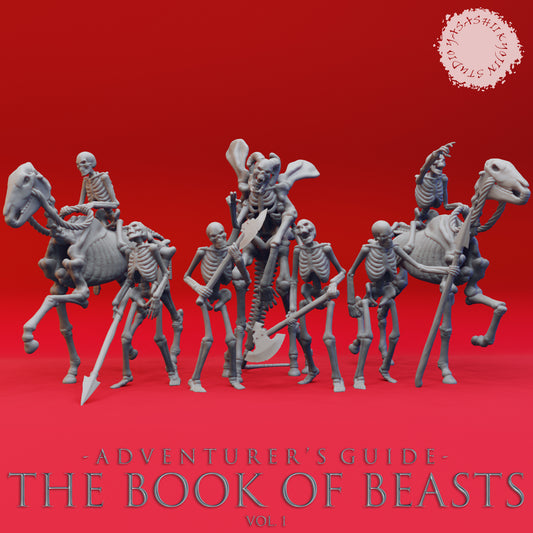Skeleton Warband - Book of Beasts - Tabletop Miniatures (Pre-Supported STL)