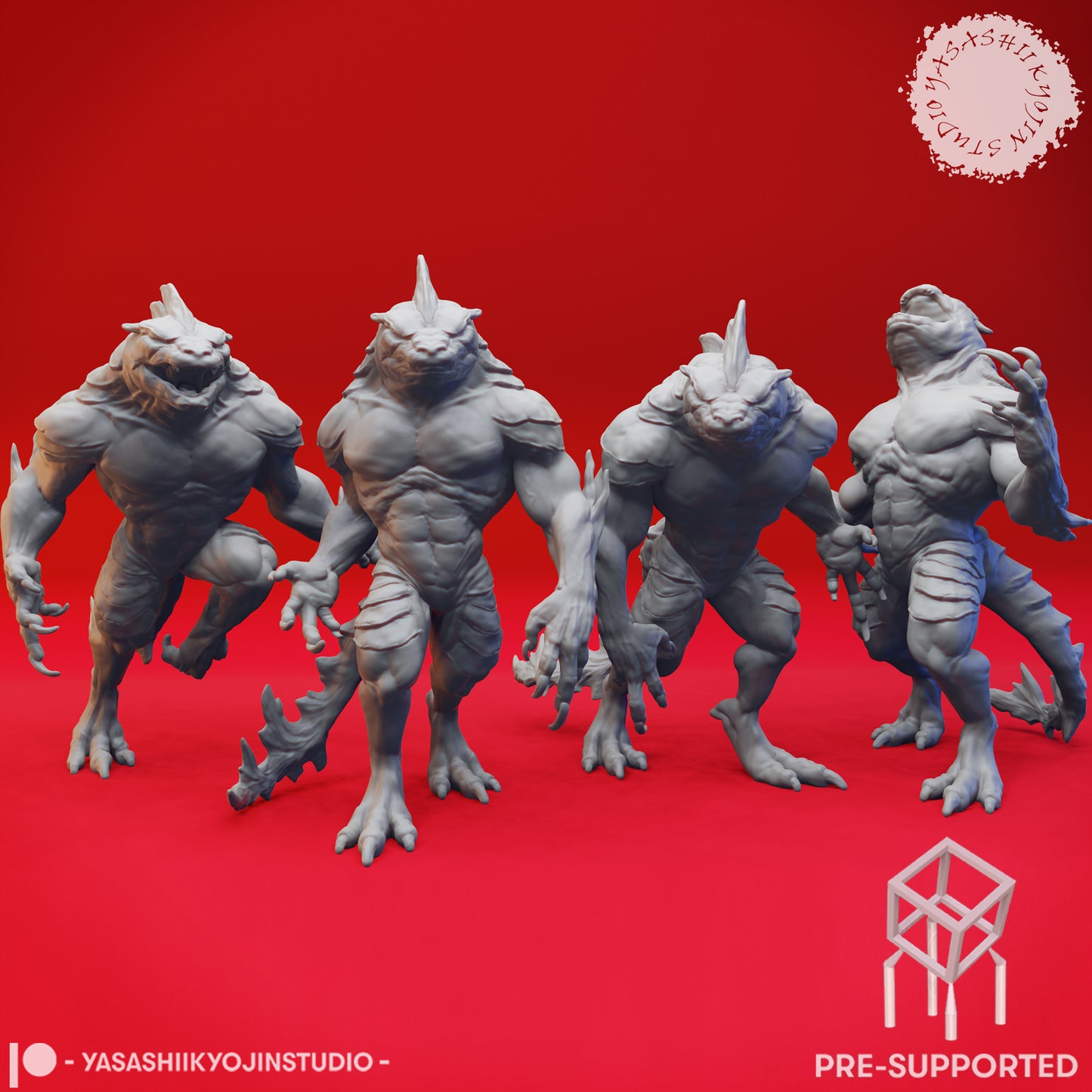 Troglodyte Mob - Tabletop Miniature (Pre-Supported STL)